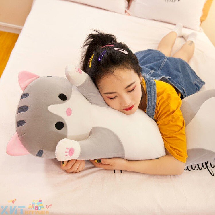 Мягкая игрушка обнимашка Кот - батон 90 см (ВЫБОР ЦВЕТА) cat-90 купить по  оптовой цене | Хит Игрушка.